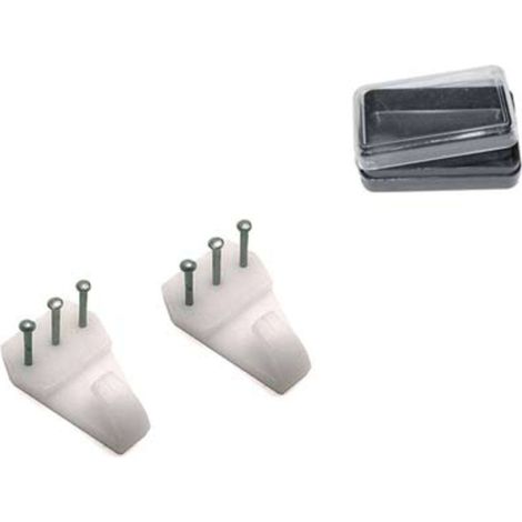 GANCIO QUADRO TIPO BLITZ PRONTY - TRIS FERRO NICHELATO/PLASTICA BIANCA CF=PZ 3 - 12 confezione