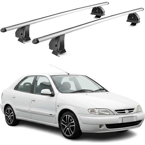 OMAC Barres de toit transversales en aluminium pour Citroen Xsara 1997-2006 – TÜV / DIN 75302:2019 – Antivol inclus – Charge max 75 kg – 2 barres – Gris (1/5)