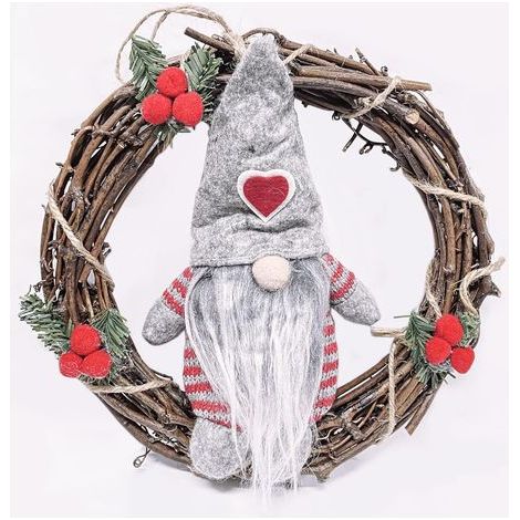 Couronne de Noël pour cheminée et porte, ensemble de décoration, 22 cm (1/5)