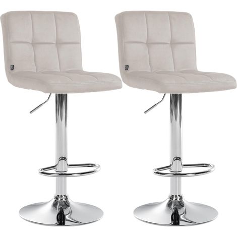 2er Set Barhocker Peru Samt creme chrom