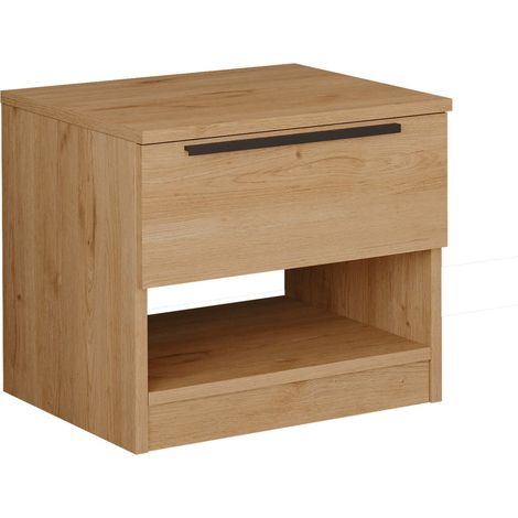 Comodino 1 Cassetto Rebecca Mobili Helba 44,5x50x42 Truciolato Ferro Marrone Grigio Scuro Moderno