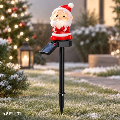 FLITI Solar Garden Lamp Santa Claus on Stake, Automatic Warm Light for Outdoor Winter Decoration (1/5)