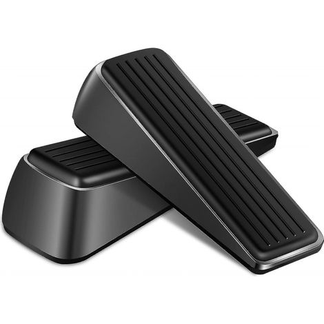 BEBUSINGOTO Cuñas de goma resistentes para puertas - Topes de puerta negros (paquete de 2) (1/5)
