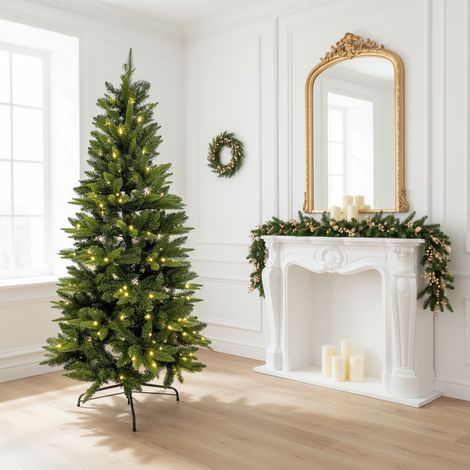 Albero di natale "Slim" con Micro Led in PE Effetto Real Touch + PVC Altissima qualità -210 cm (1/5)