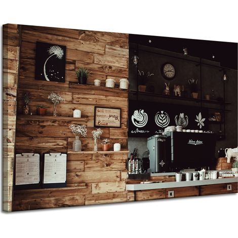 Leinwandbild „Holz-Retro-Küche“, 120 x 80 cm