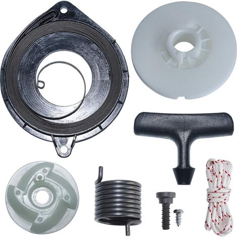 Kit de corde avec ressort de poulie de démarreur à rappel pour tronçonneuse Husqvarna 435 440 Remplace 540057502 (1/5)