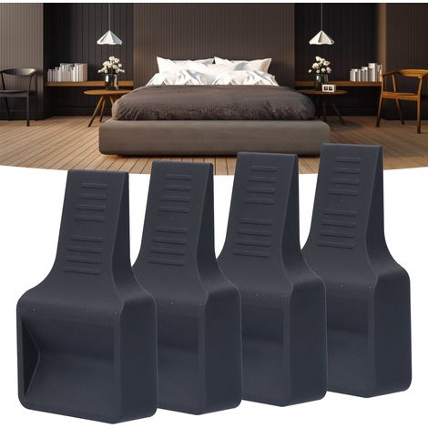4 Blocs de Roulettes en V Anti-Glisse pour Meubles, Chaises, Lits et Armoires, Noir