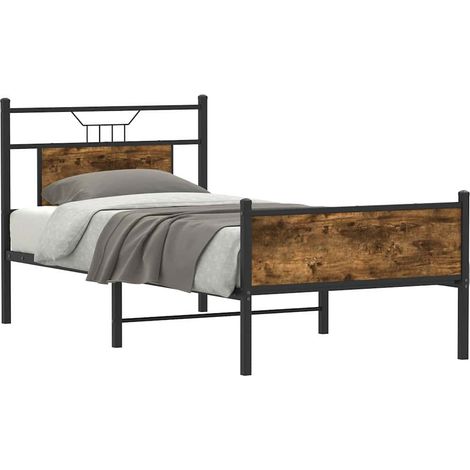 Estructura de cama sin colchón madera roble ahumado 90x200 cm vidaXL (1/5)