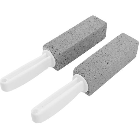 Lot de 2 brosses de nettoyage en pierre ponce pour WC, avec manche, pour carrelage, salle de bain, cuisine et usage domestique. (1/5)