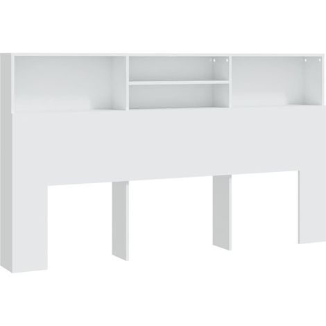 Cabecero con almacenaje cama accesorio mesita de noche estante 180 x 19 x 103,5 cm MDF blanco TDL0200103