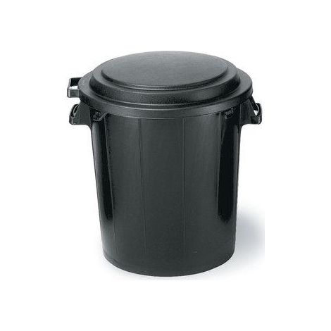 eda Cestino nero da 50 litri in plastica resistente