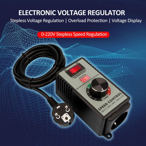 Régulateur de tension électronique, variateur de vitesse pour moteur à courant alternatif, routeur électrique, ventilateur d'extraction, meuleuse, perceuse, interrupteur à variation continue avec affi (1/5)
