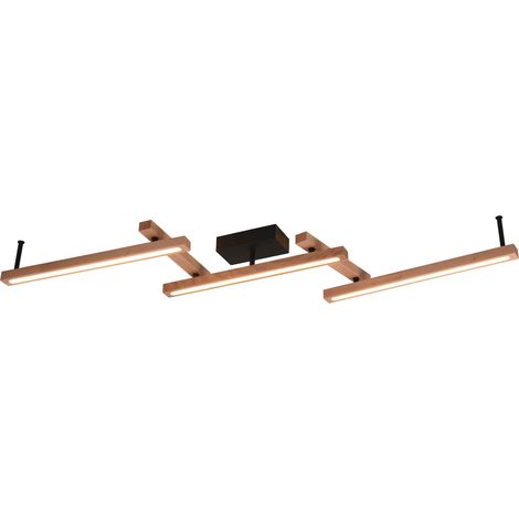 Grande Plafoniera Bacchette Legno Orientabili Vintage Doppio Led Bellari Trio Lighting (1/4)