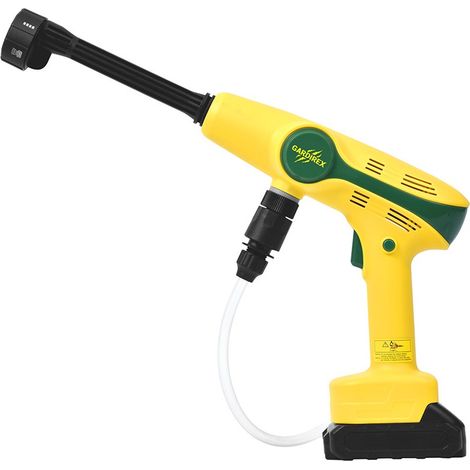Gardirex - Nettoyeur à pression portatif sans fil WATER BEAMER - 6 jets, tuyau 5m, portée 10m