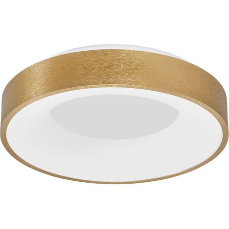 Merano Bancroft 38cm Semi Plafonnier LED Intégré Aluminium Doré Brossé LED 30W 1950Lm 3000K