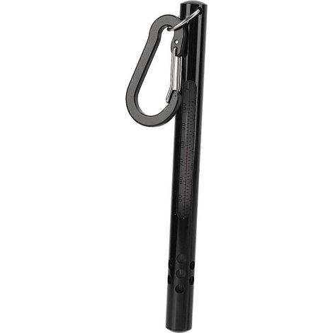 Thermomètre pour la pêche à la mouche, outil de mesure de la température de l'eau en rivière avec mousqueton, noir (1/5)