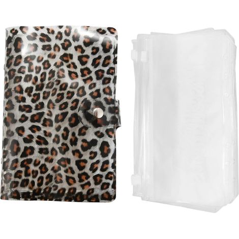 Couverture de classeur A6, 12 pochettes transparentes et 12 étiquettes pour enveloppes, classeur à anneaux pour budget, économies (1/5)