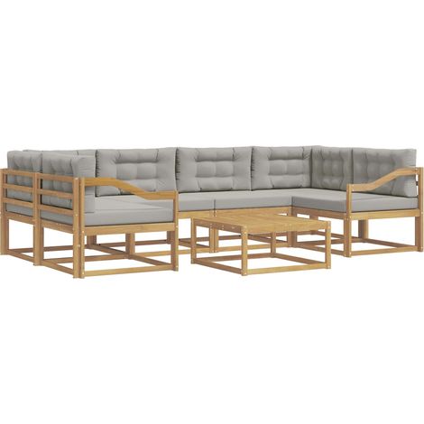 Outdoor Sofa Set with Cushion 5 pcs White and Light Grey vidaXL (1/5)