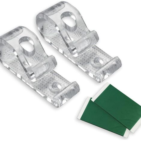 Doppelloch-Positionierhaken mit 2 grünen Gummipads, Zugperlen-Positionierhaken, Zugseil-Begrenzungshaken, Zubehör für Jalousien/Rollos (1/5)