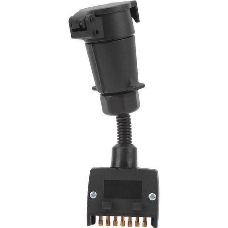 Adaptateur de remorque facile à utiliser, connecteur de câblage sécurisé à 7 broches avec boîtier ABS, femelle ronde vers mâle plate, pour bateau. (1/5)
