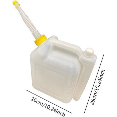 Bouteille de mélange d'huile - Réservoir à essence - Flacon de mélange de carburant pour tondeuse à gazon et tronçonneuse (4 l) (1/5)