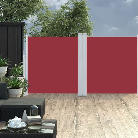 Auvent latéral rétractable Paravent extérieur Brise Vue Rétractable pour Jardin, Balcon, terrasse Rouge 120 x 600 cm NDTN2463946 (1/5)