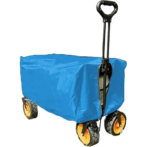 Housse de protection imperméable pour chariot de jardin pliable, tissu Oxford 210D, protection contre la poussière, la pluie, pour courses (bleu) (1/5)