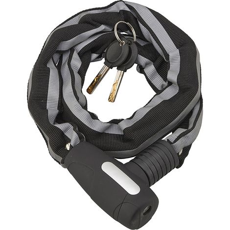 Antifurto a chiave Biker, catena d'acciaio, moto, 0.9m, 2 chiavi, nero - THIRARD