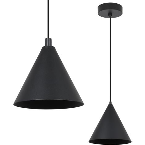 LÁMPARA COLGANTE SOHO NEGRA 1 PLANO 14CM E14 (1/5)