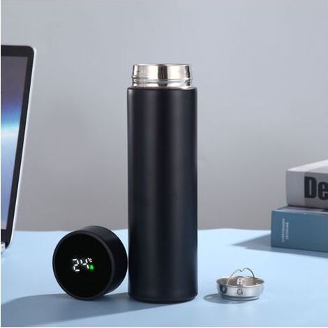 Bouteille d'eau intelligente en acier inoxydable avec écran tactile LCD intelligent, garde au chaud ou au froid, tasse portable de voyage, pour thé, café, isolation sous vide sur double paroi (1/5)