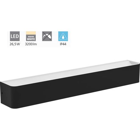 Lampe de salle de bain en miroir Sania 5 noir, blanc Satin L: 629 H: 8cm IP44 3000K (1/4)