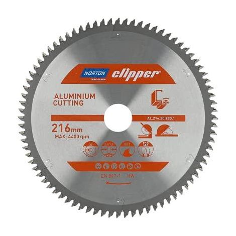 Norton piła tarczowa 216mm x 30mm x 80z alluminio (2,6/1,8)
