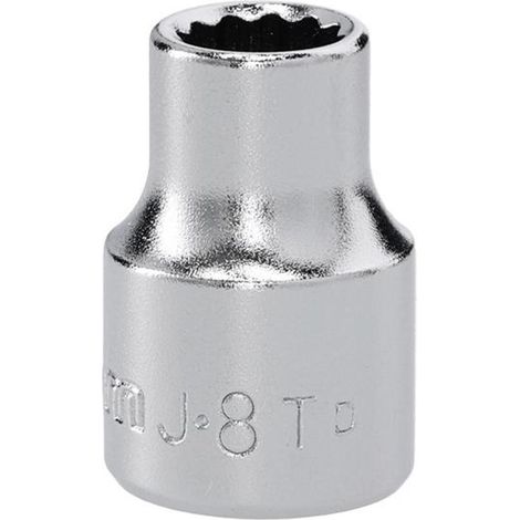 Facom J.8T 3/8in Drive 12-Point Standard Socket 8mm, Chrome Va... (1/2)