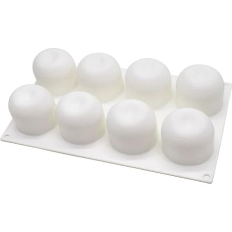 Moule Silicone Demi Sphere, Moule en Silicone Patisserie, Moule Rond Silicone à 8 Cavités en Demi-Sphères pour Gâteaux Mousse (1/5)