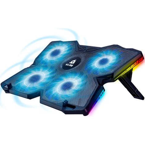 Wind Refroidisseur PC Portable - 4 Ventilateurs Silencieux Compatible Ordinateurs Portables et Consoles, Léger et Facile à Transporter, RGB (1/5)