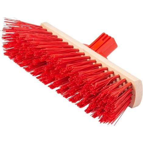 Large Industrial Broom, Even Bristles, Wooden Body, Metal Handle, Indoor/Outdoor (1/5)