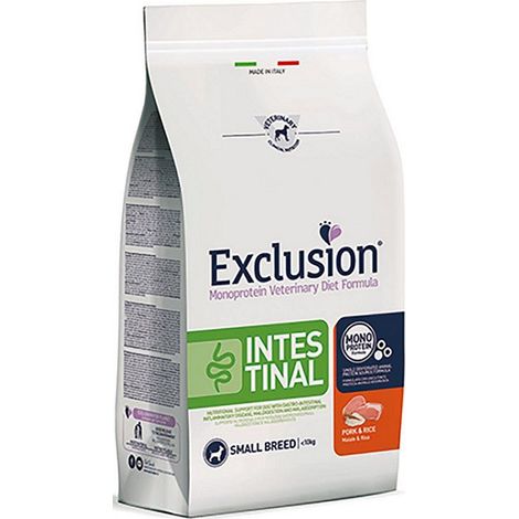 Exclusion Dog Intestinal Adult Small Breed Maiale e Riso  - Exclusion Dog Intestinal Adult Small Breed Maiale e Riso - Sacco Da 2 Kg (1/4)