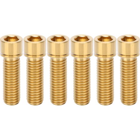 6 vis M8x25mm en titane, vis de potence pour guidon de vélo, pièces détachées cyclistes, couleur or (1/5)