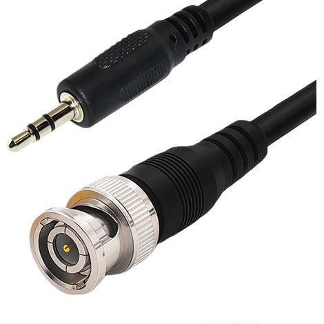 Câble adaptateur BNC vers 3,5 mm pour test et mesure, 1 mètre, adapté aux oscilloscopes, analyseurs de spectre, analyse de signaux, cuivre, multicolore. (1/5)