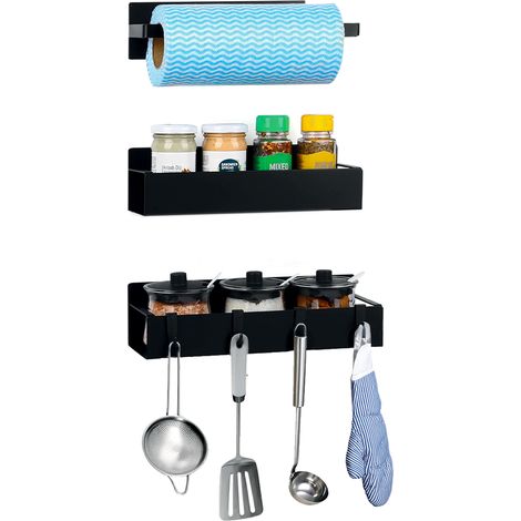 Organizer Magnetico Cucina: Porta Spezie, Barattoli E Porta Rotolo Senza Fori