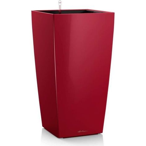 Pot de fleur LECHUZA Cubico Premium 50 - kit complet, rouge scarlet brillant (1/5)