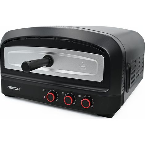 Necchi Forno Pizza NK9022 2200 W 400°C con Pietra Refrattaria e Resistenze Regolabili