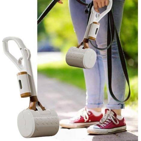 Ramasseur à déjections canines pour chiens de toutes tailles - avec sac intégré - marron (1/5)