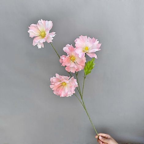 Orchidée artificielle à 4 têtes, fleur en soie simulée, décoration de mariage « Coucher de soleil », fleurs simuléesrose (1/5)