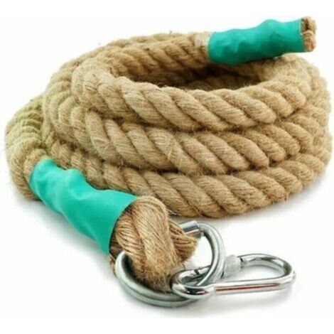 Pair Corde à Grimper avec Mousqueton, Corde de Bataille Power Training - Corde pour l'Entraînement Musculaire, Formation de Force-30mm3m.. (1/4)