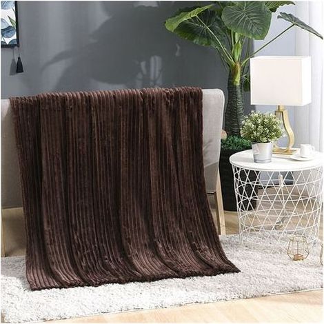 Copertura divano AURIGATE, adatto per divani, letti, panche - coperta in pile jacquard rigato 3D ultra-morbido e leggero, comodo, caldo e traspirante, misura 39,37 x 59 cm. (1/5)