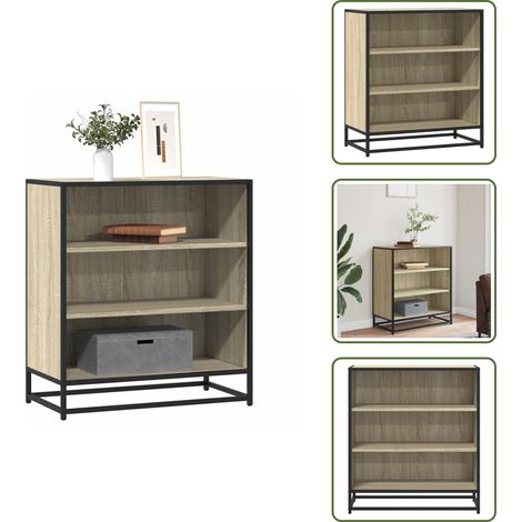 vidaXL Buffet chêne sonoma 68x35x76 cm bois d'ingénierie et métal (1/5)