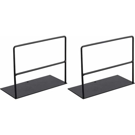 1 Paire de Serre-Livres en Fer forgé Support de Livre Simple Bureau Support de Magazine Noir-LIAIKI (1/5)