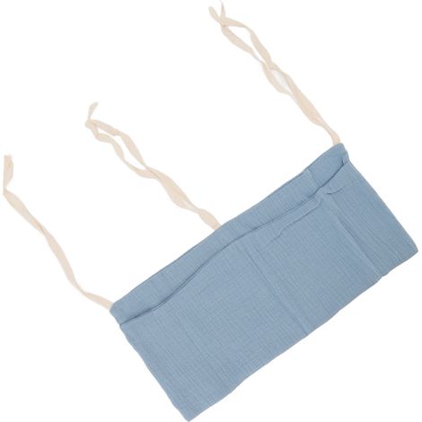 Sac de rangement suspendu pour lit bébé, 2 poches, bandoulière réglable, bleu foncé (1/5)