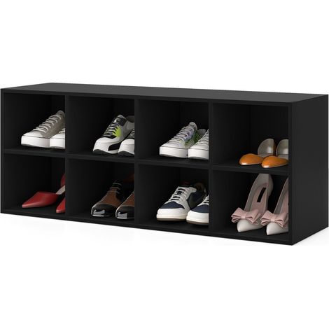 8 Grid Shoe Bench 2 in 1 Shoe Organizer Entryway Modern Storage Cabinet (1/5)